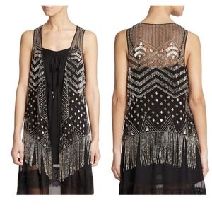 Haute Hippie Beaded Fringe Vest